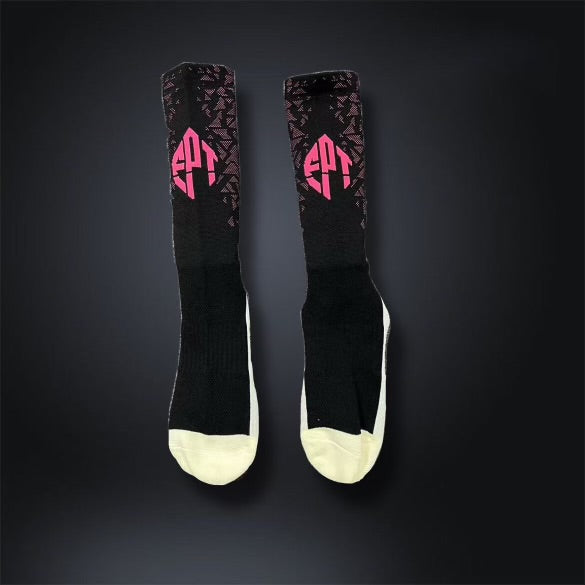 The FPT Official Black/Pink High Performance Grip Socks