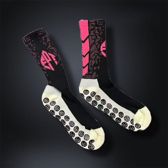 The FPT Official Black/Pink High Performance Grip Socks
