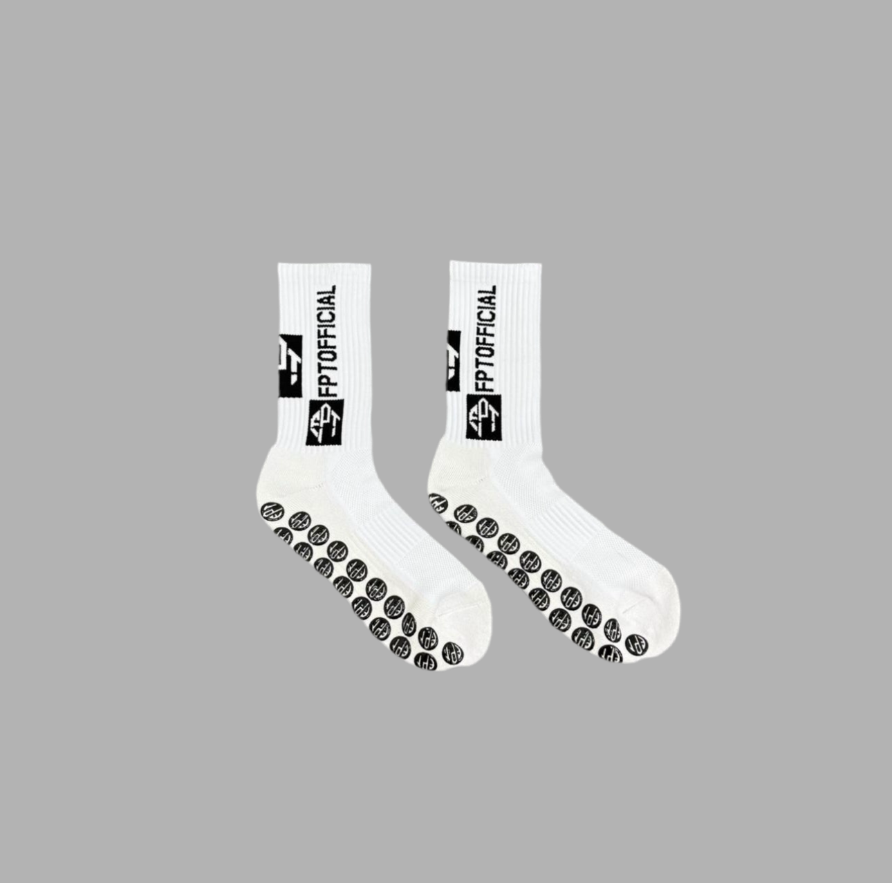 The FPT Official White Pro 2.0 High Performance Grip Socks