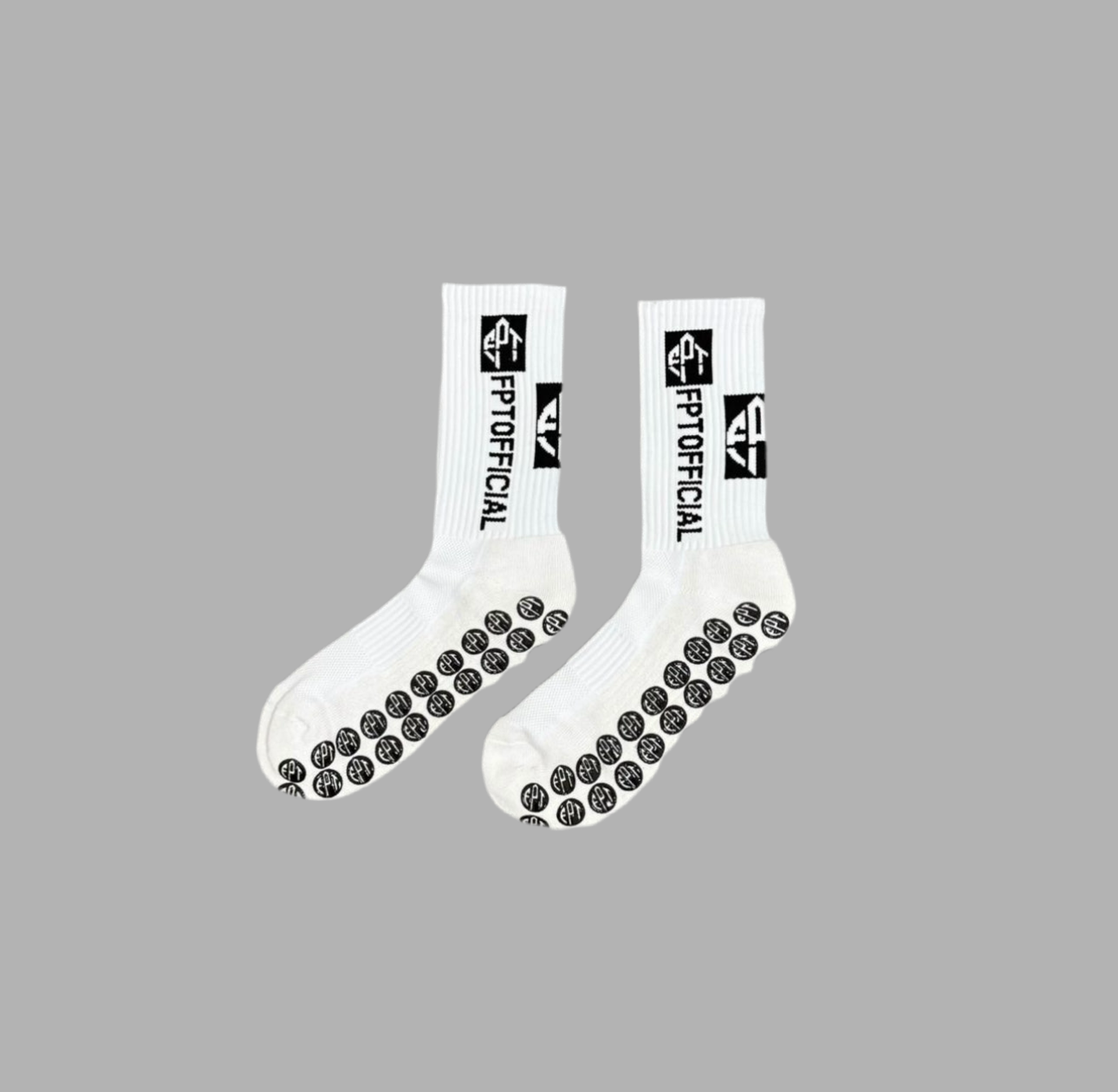 The FPT Official White Pro 2.0 High Performance Grip Socks
