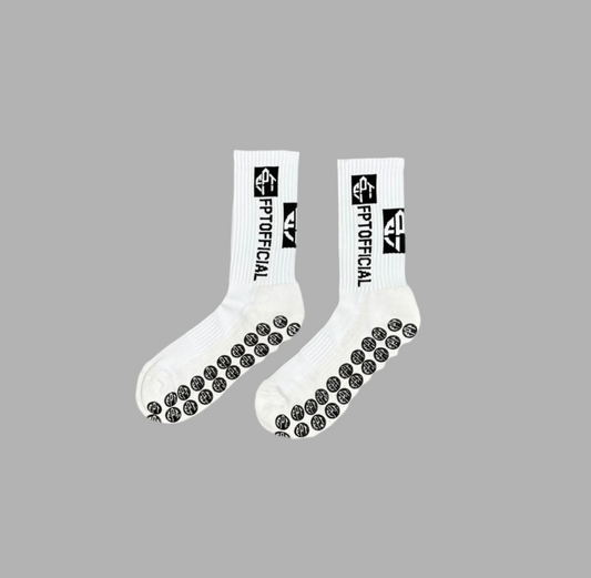The FPT Official White Pro 2.0 High Performance Grip Socks