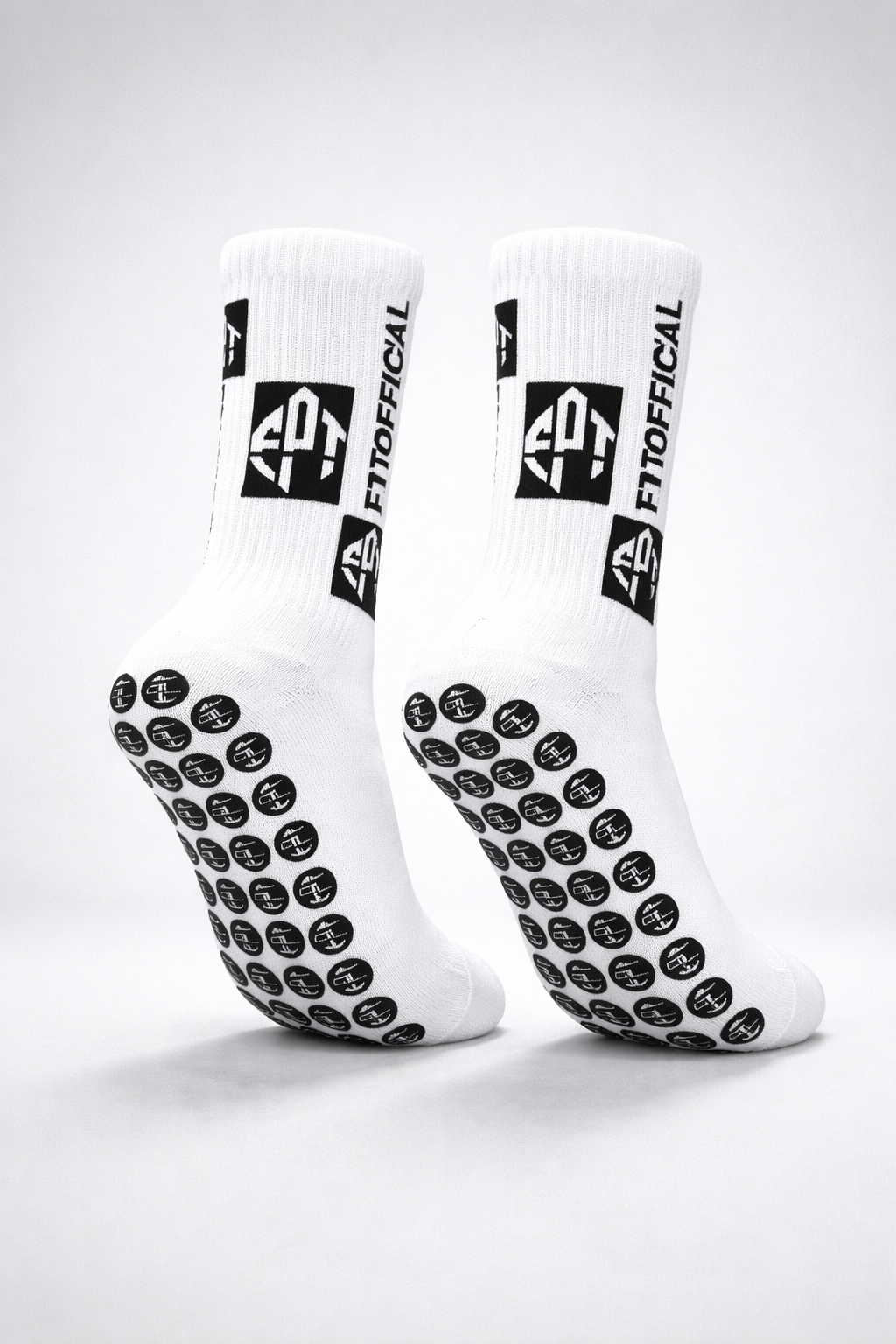 The FPT Official White Pro 2.0 High Performance Grip Socks