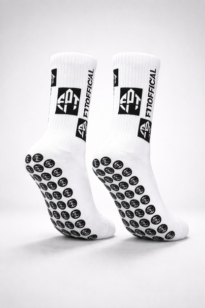 The FPT Official White Pro 2.0 High Performance Grip Socks