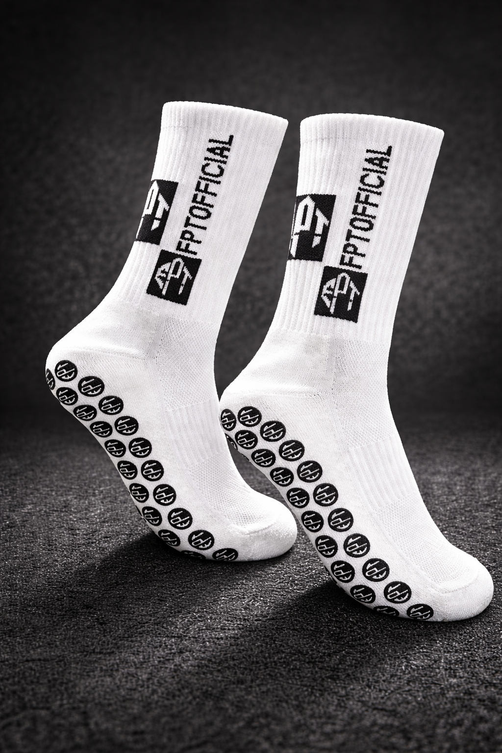 The FPT Official White Pro 2.0 High Performance Grip Socks